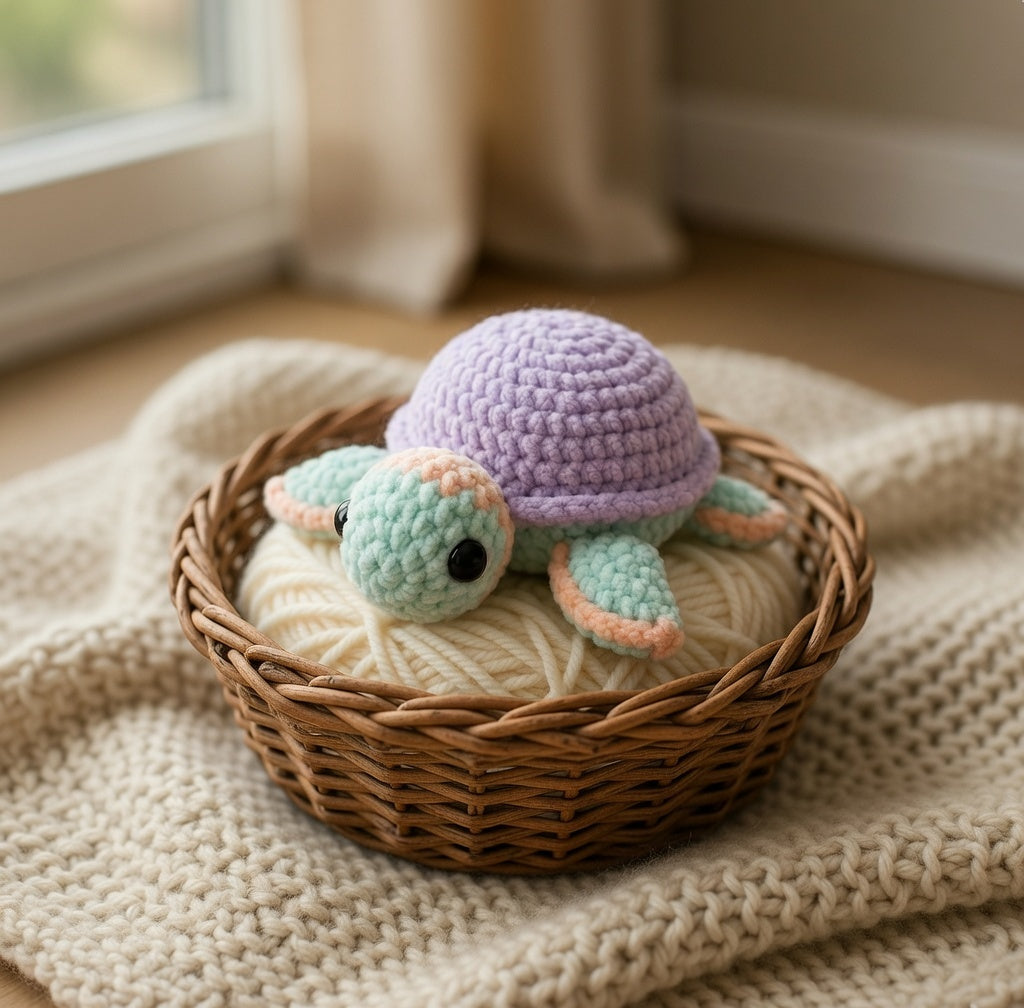 Hooked Ocean Turtle Crochet Pattern PDF | Tiny Amigurumi Sea Turtle | Beginner Friendly