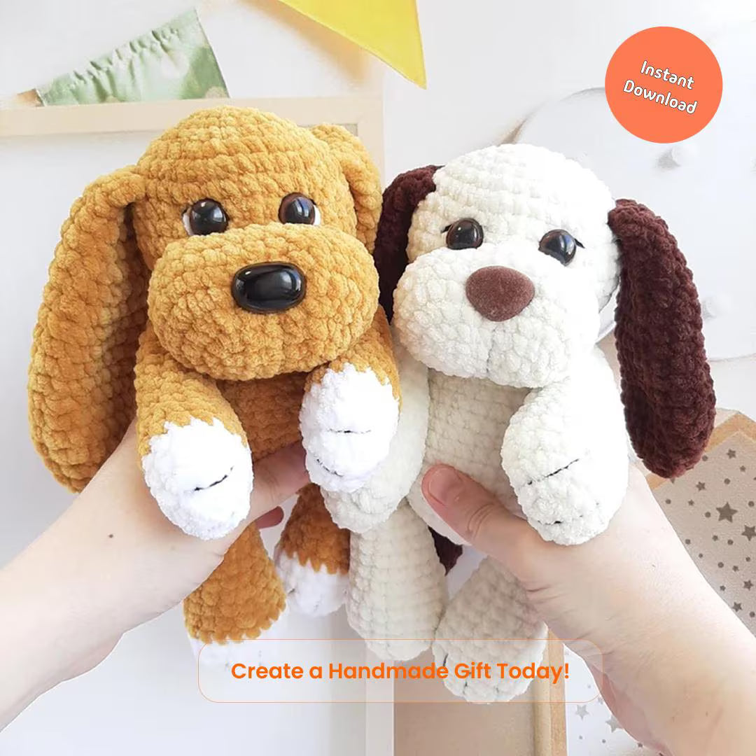 Crochet Puppy Pattern – Amigurumi Dog Plush PDF (Beginner Friendly)