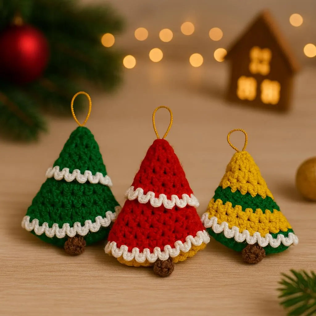 Crochet Christmas Tree Ornament Pattern – Easy Holiday Amigurumi PDF