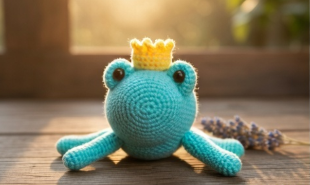 Frog Crochet Pattern PDF, No Sew Leggy Frog Amigurumi, Beginner Crochet Plushie, Frog Prince Pattern