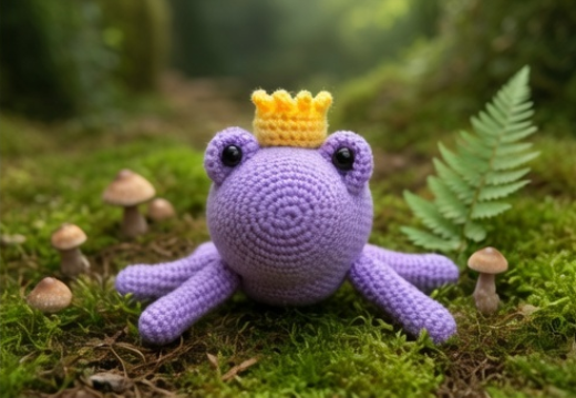 Frog Crochet Pattern PDF, No Sew Leggy Frog Amigurumi, Beginner Crochet Plushie, Frog Prince Pattern