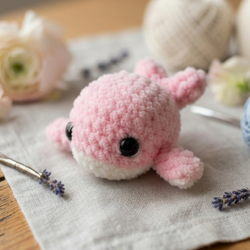 No-Sew Crochet Whale Pattern PDF | Tiny Hooked Whales | Cute Mini Plush Amigurumi | Easy Beginner Crochet