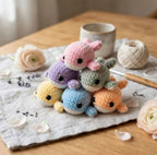 No-Sew Crochet Whale Pattern PDF | Tiny Hooked Whales | Cute Mini Plush Amigurumi | Easy Beginner Crochet