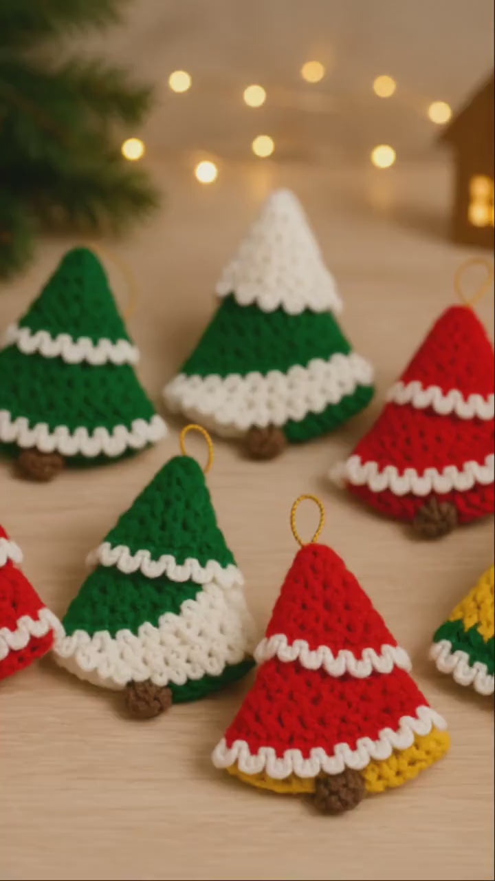 Crochet Christmas Tree Ornament Pattern – Easy Holiday Amigurumi PDF